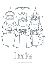 Kolorowanka do personalizacji Epifania Królowie Magowie