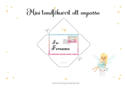 Gratis teckning Mjölktand Tandfé Djur Tandféens brev Kuvert Utskriftskuvert