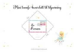 Gratis tegning Melketann Tannfeen Dyr Tannfeens brev Konvolutt Utskriftsvennlig konvolutt