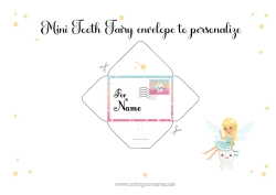Free colouring Milk tooth Tooth Fairy Animal Mail from the Tooth Fairy Envelope Print envelope