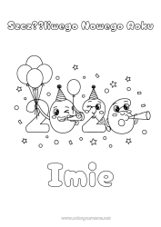 Kolorowanka do personalizacji Balony Szczęśliwego Nowego Roku! 2026