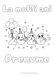 Pagină de colorat personalizată Baloane La Mulți Ani! 2026