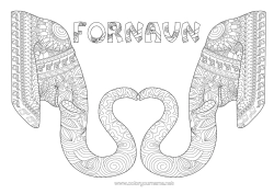 Fargeleggingssiden å tilpasse Hjerte Elefant Jeg Elsker Deg. Komplekse Fargelegginger Zentangle Afrikanske Villdyr