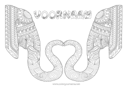 Gratis kleurplaat Hart Olifant Ik hou van jou Complex Kleurplaten Zentangle Wilde dieren van Afrika