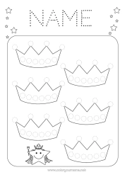 Free colouring Children's activities Crown Epiphany Easy colouring pages Trace and colour. Kings' Cake