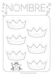 Colorear para personalizar Actividades para niños Corona Epifanía Dibujos fáciles para colorear Trazo y color Torta de los reyes