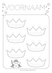 Gratis tekening Activiteiten voor Kinderen Kroon Driekoningen Eenvoudige kleurplaten Trace et colorie Driekoningen cake