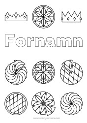 Färgläggningssida att anpassa Krona Epifania Lätta Målarbilder Kungen Av Tårtor