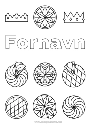 Gratis fargelegging Kronen Epifani. Enkle fargelegginger Kongens kake