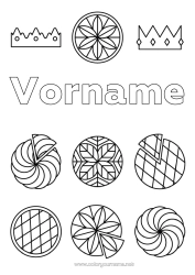 Malvorlage anpassen Krone Epiphanie Einfache Ausmalbilder Dreikönigskuchen