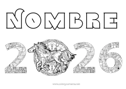 Dibujo libre Caballo Zentangle Animales de granja 2026