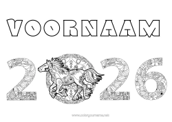 Gratis kleurplaat Paard Zentangle Boerderijdieren 2026