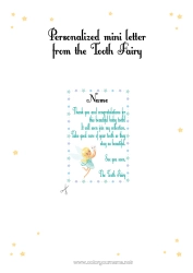 Free coloring Milk tooth Tooth Fairy Mail from the Tooth Fairy