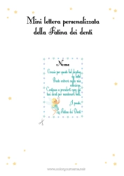 Disegno gratuito Dente da latte Fata dei denti Lettera della Fatina dei Denti