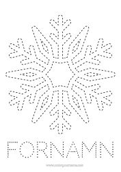 Gratis teckning Snö Barnaktiviteter Snöflingor Lätta målarbilder Rita och färglägg