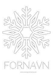 Gratis fargelegging Snø Barnaktiviteter Snøfnugg Enkle fargelegginger Tegn og farglegg