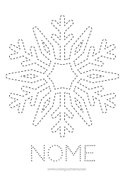 Desenho para personalizar Neve Atividades para Crianças Flocos de neve Desenhos para colorir fáceis Rastreie e Pinte