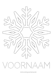 Gratis kleurplaat Sneeuw Activiteiten voor Kinderen Sneeuwvlokken Eenvoudige kleurplaten Trace et colorie