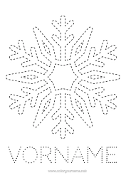 Malvorlage anpassen Schnee Kinderaktivitäten Schneeflocken Einfache Ausmalbilder Spur und Male