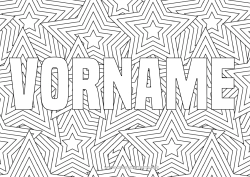 Malvorlage anpassen Sterne Zentangle Dekorativer Hintergrund