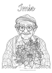 Rysunek za darmo Kwiaty Dziadek Margaret Złożone kolorowanki Bukiet