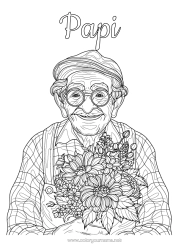 Coloriage gratuit Fleurs Papi Marguerite Coloriages complexes Bouquet