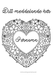 Gratis färgläggning Blommor Hjärta Stort hjärta