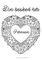 Gratis farvelægning Blomster Hjerte Stort hjerte