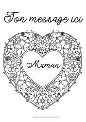 Coloriage gratuit Fleurs Coeur Grand coeur