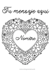 Colorear para personalizar Flores Corazón Gran corazón