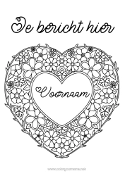 Gratis kleurplaat Bloemen Hart Groot hart