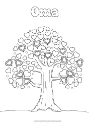 Kostenlose Malvorlage Herz Ich liebe dich Baum