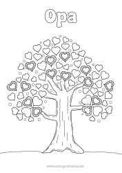 Kostenlose Malvorlage Herz Ich liebe dich Baum