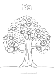 Gratis kleurplaat Hart Ik hou van jou Boom
