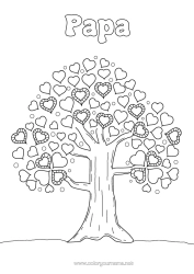 Kostenlose Malvorlage Herz Ich liebe dich Baum