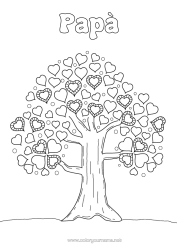 Colorazione gratuita Cuore Ti amo Albero