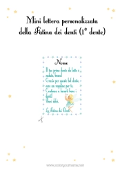 Disegno gratuito Dente da latte Fata dei denti Lettera della Fatina dei Denti