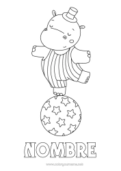 Dibujo libre Globos Hipopótamo Animales salvajes de África Circo