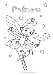 Coloriage à personnaliser Danse Fée Sports Artistiques Ballet