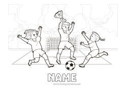 Colouring to customise Football Football Sport Team Sports Competitions And Awards Footballer Goalkeeper Cup, Trophy