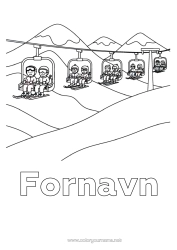 Gratis fargelegging Vinter Ski Vintersport Fjell Stolheis