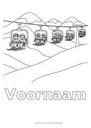 Gratis tekening Winter Ski Wintersporten Berg Stoeltjeslift