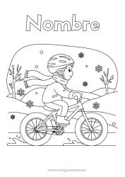 Colorear para personalizar Nieve Invierno Niño Copos de nieve Bicicleta Vehículos de dos ruedas Bufanda