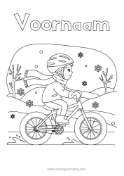 Gratis tekening Sneeuw Winter Kind Sneeuwvlokken Fiets Tweewielers Sjaal