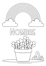 Colorear para personalizar Suerte Trébol Arcoíris