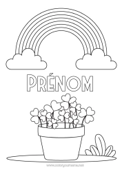 Coloriage à personnaliser Chance Trèfle Arc En Ciel