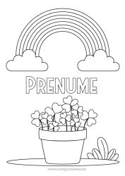Desen liber de colorat Șansă Trifoi Curcubeu