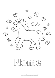 Desenho grátis Cavalo Ano Novo Chinês Desenhos para colorir fáceis Animais de fazenda 2026