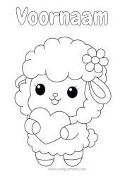 Gratis tekening Schattig Hart Schaap Boerderijdieren