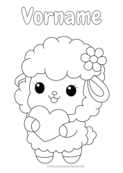 Kostenlose Zeichnung Niedlich Herz Schaf Bauernhoftiere